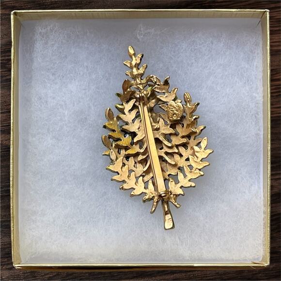 Vintage Christmas Tree Brooch Signed Original By Robert Partridge In A Pear Tree - Picture 7 of 8